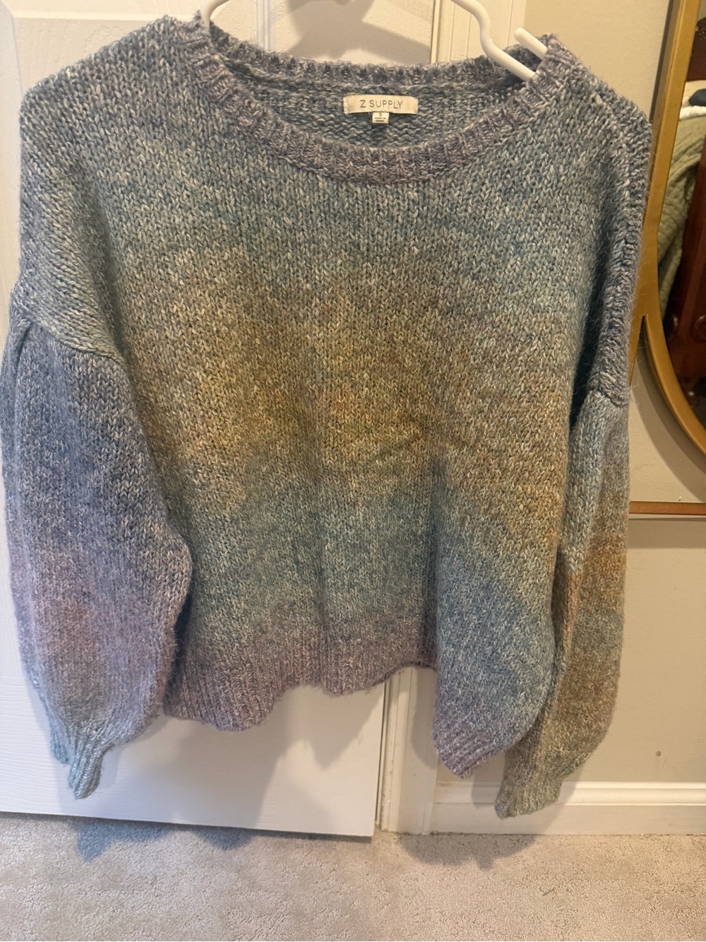 Z Supply Ombré Blue-Purple Multicolor Crewneck Sweater